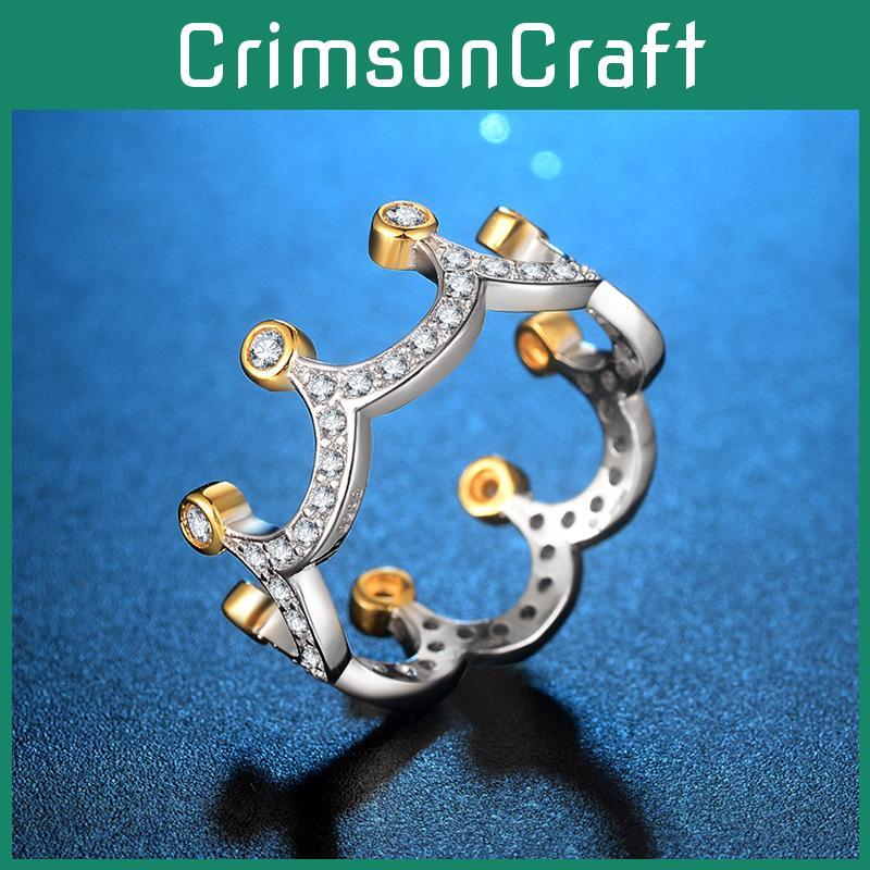 Elegant Crown Design Women's Ring With Durable Brass And Stainless Steel In Silver Color Ideal For Special Occasions And Gifts