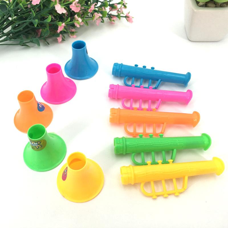 Plastic Toys That Can Be Played with Double Horn, Cartoon Mini Horn Playing Instrument Gifts, Creative Children's Toy Gifts
