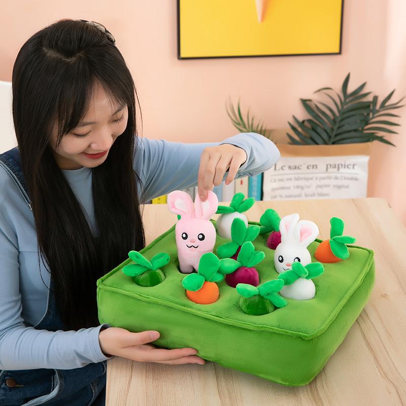 Pulling Radish Plush Toy Educational Toy Cartoon Funny Early Childhood Education Enlightenment Set Rag Doll