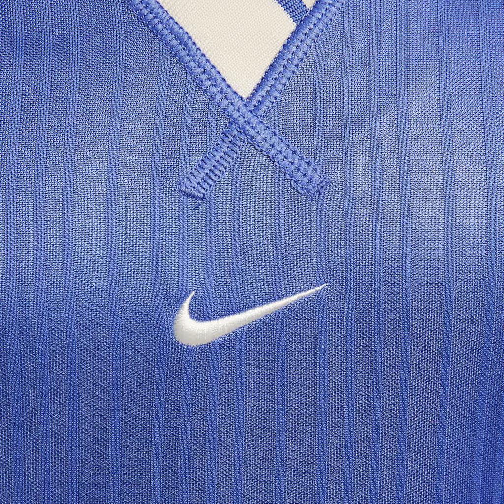 Nike Sportbekleidung Color Block Gestreiftes V-Ausschnitt Locker Geschnitten Raglanärmel T-Shirt Damen Oberteile IF0320-460