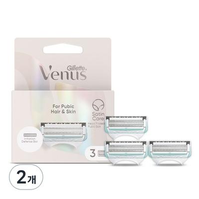 Gillette Venus Y Zone Hair Removal Razor Blades, 3 Packs, 2 Pieces ,Korean Razor Blade