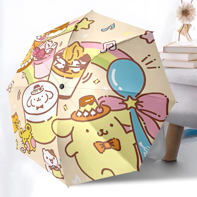 1pc Purr-fectly Cute Dessert-Themed Automatic Folding Umbrella with 8-Bone Iron Frame, Perfect for Fans, Travelers, Everyday Use, and Festive Gifts!Q0