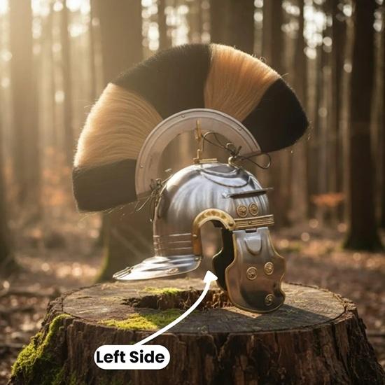Roman Centurion Helmet with Plume, Steel Roman Officer Helmet Gladiator Armor, LARP, Cosplay,