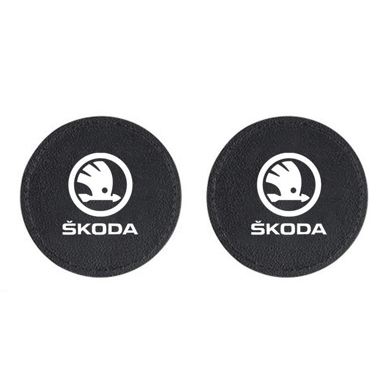 2pc Car Water Cup Coaster Universal Auto Anti Slip Cup RT39 Pad Holder Accessories For Skoda Rapid Octavia A5 RS Kodiaq Fabia A7 2022
