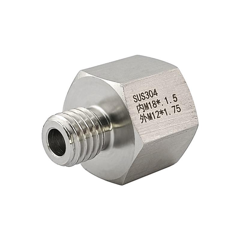 

Stainless Steel 304 Metric Reducing Thread Adapter, Female M18x1.5 to Male M12x1.75 (1171)