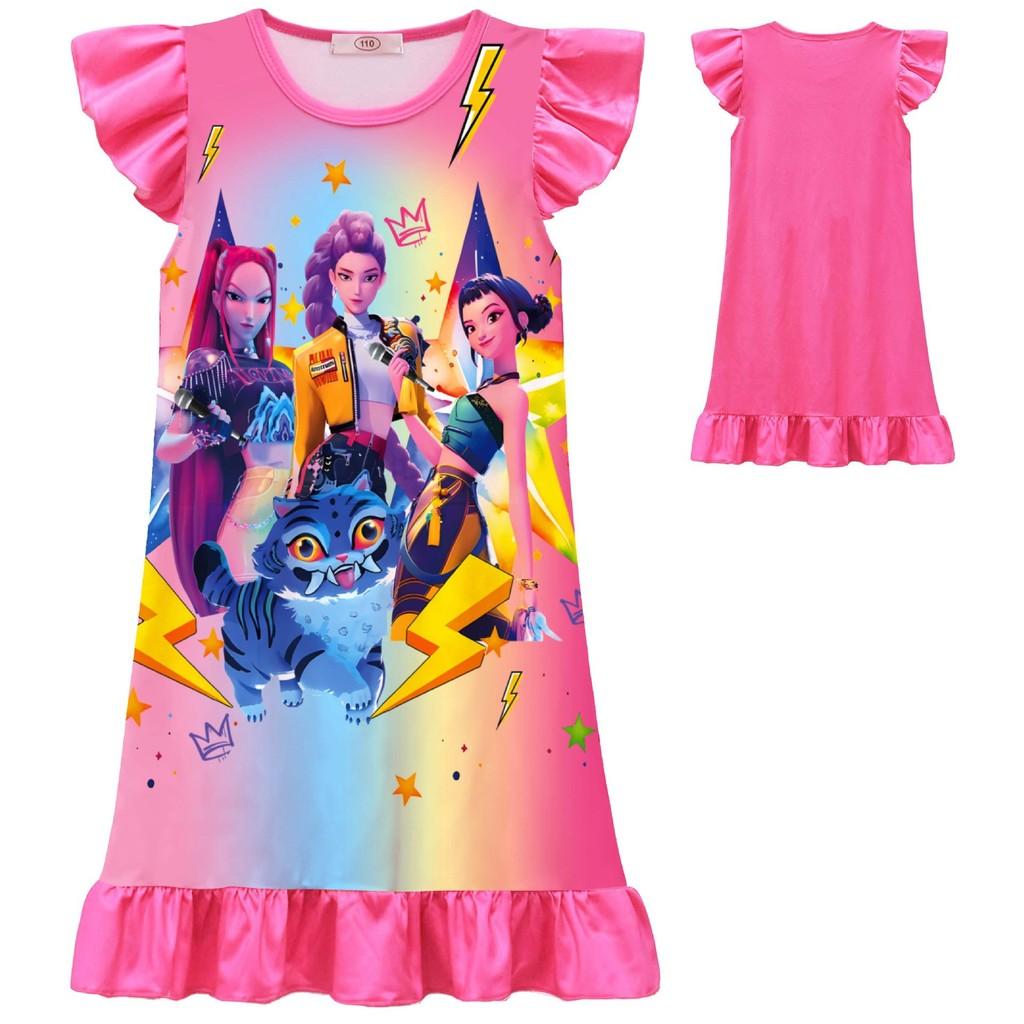 Kids Girls POP Rumi Zoey Mira Printed Ruffle Sleeves Casual Dress