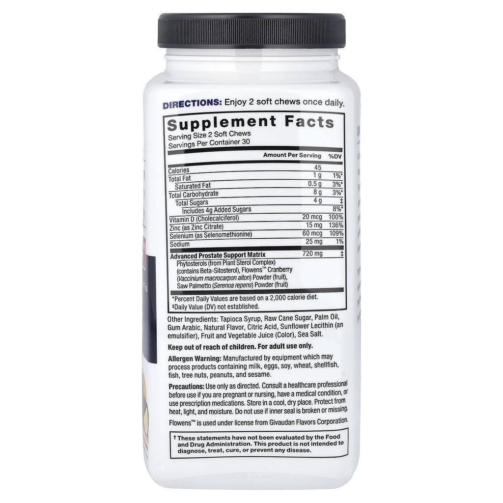 Force Factor, Prostate, Fruit Punch, Soft Chews, 60 Pieces