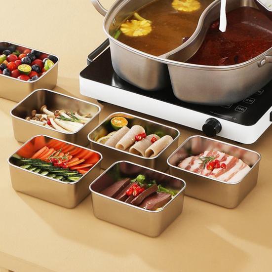 Stainless Steel Food Storage Containers Airtight Snack Containers with Lid Stackable Lunch Box for Camping Picnics School