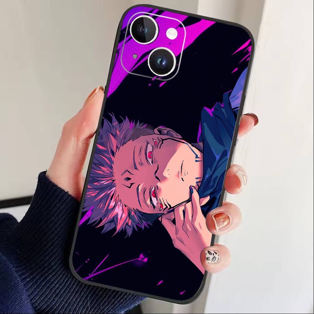 Jujut-su I-Ichiji K-Kaisen Phone Case For iPhone17,16,15,14,13,12 Plus,Max Soft Silicone Black Cover