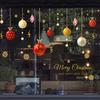 Christmas Ball Pattern Window Stickers, Removable Waterproof PVC Holiday Decals for Home Store Living Room Bar Door Decoration