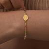 Bohemian Colored Bead Chains Virgin Bracelets for Women,Gold Color Stainless Steel Bracelets,Holy Christian Jewelry Gift