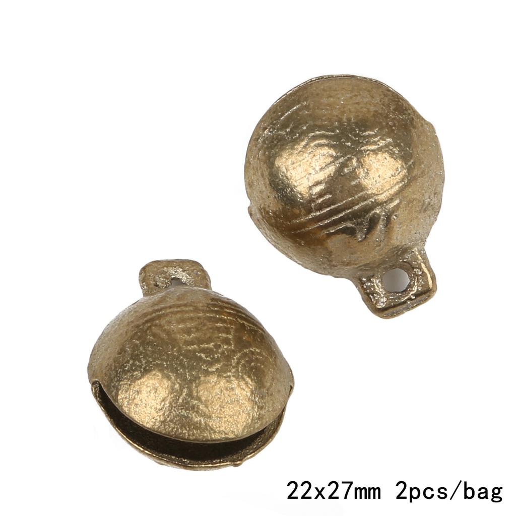 1-15pcs Vintage Tiger Head Brass Bells 13 Sizes Ethnic Copper Small Bell For Key Chain Pet Collar Crafts DIY Supplies Home Decor