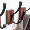 New Simple Solid Wood Hook Walnut Hanging Hanger Bathroom Wall Hook Bedroom Coat Storage Rack Home Towel Key Decoration Hook