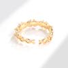 Chic Micro Paved Pearl Open Ring For Women Minimalist Adjustable Index Finger Band High End Fashion Jewelry