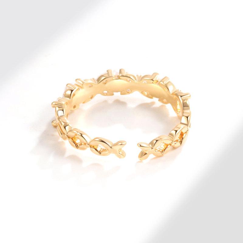 Chic Micro Paved Pearl Open Ring For Women Minimalist Adjustable Index Finger Band High End Fashion Jewelry