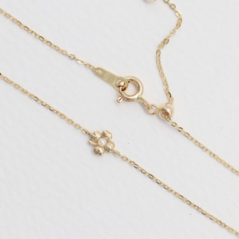 OR D`OR [14K] Mini Pearl Flower Bracelet