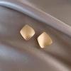 Gold Brushed Small Sugar Cube Stud Earrings for Women 2025 New Arrival Best Selling Accessible Luxury Fancy Dignified Generous Style Unique Earrings