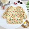 New Baby Bibs Cute Colorful Cartoon Waterproof Bib Infant Eating Children Drawing Long Sleeve Apron Self Feeding Baby 0-3 Years