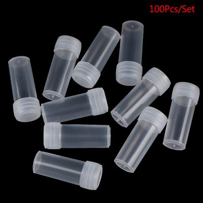 100 Stück 5 ml Kunststoff-Reagenzgläser mit Schraubverschluss für Schulchemiebedarf
