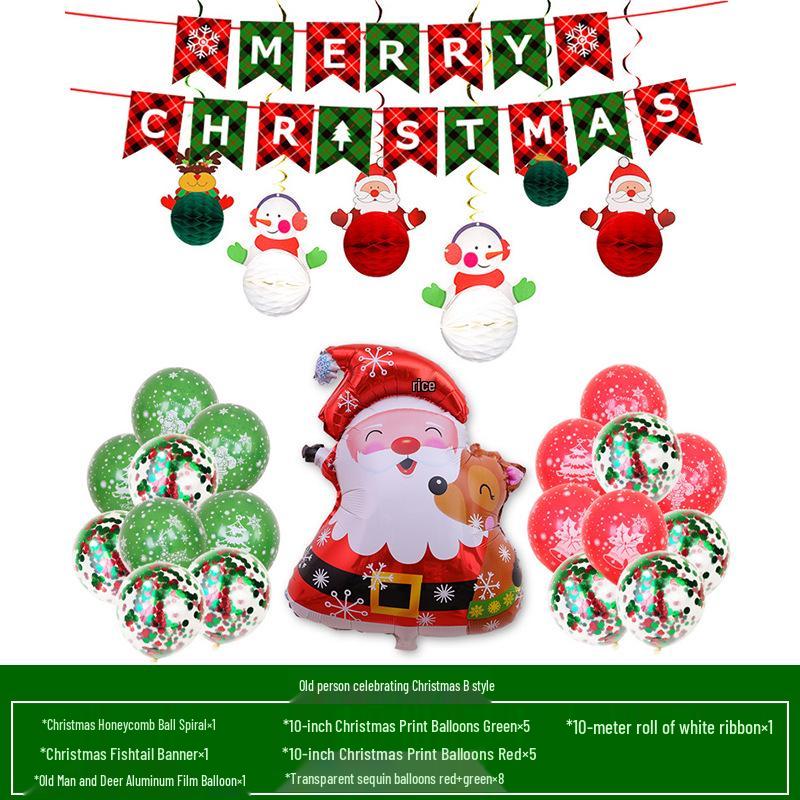 Christmas & New Year Cartoon Foil Balloon Decoration Set