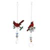2Pcs Red Bird Suncatcher Sun Catcher Ornament Crystal Glass Heart Pendant Exquisite Window Decor Suncatcher Present for Home