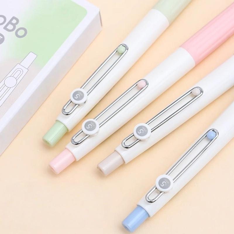 4PCS Ergonomic Pens for Exam Writing Smooth 0.5mm Tip Dark Ink School Office Supplies Night Visibility Design