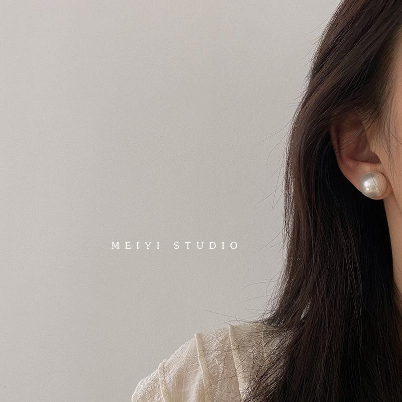 925 Silver Retro Pearl Earrings - Classic Japanese & Korean Style