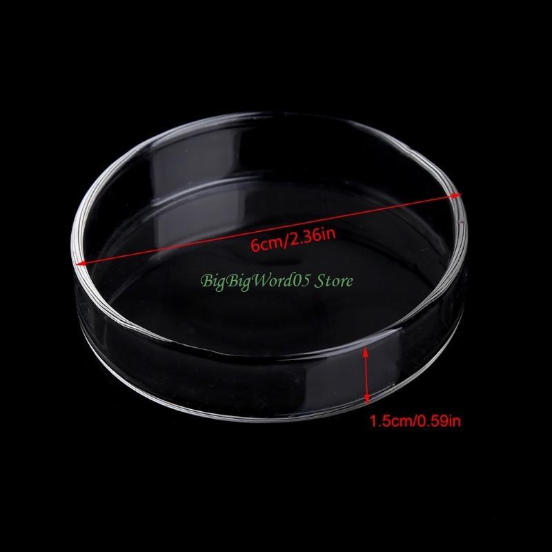 24TE Shrimp Feeder Acrylic Dish Aquarium Fish for Tank Bottom Feeding Tray Reptiles Round Clear Bowl 2.4" Diameter