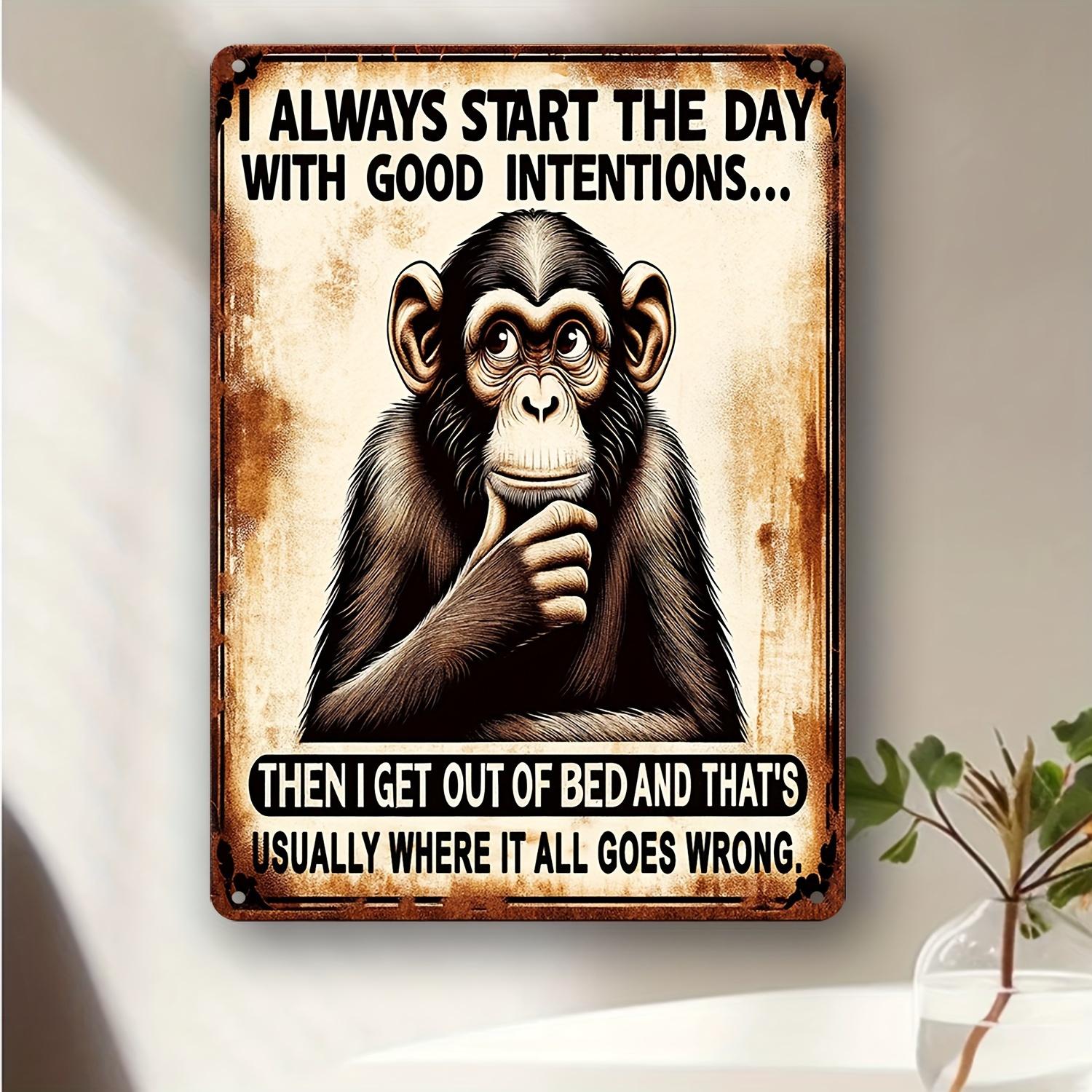 I Always Start The Day Funny Poster Decorative Plaque  Statues 8x12 Sarcastic Metal Retro Aluminum Signs Vintage Gara 20x30cm（7.8x11.8inch）