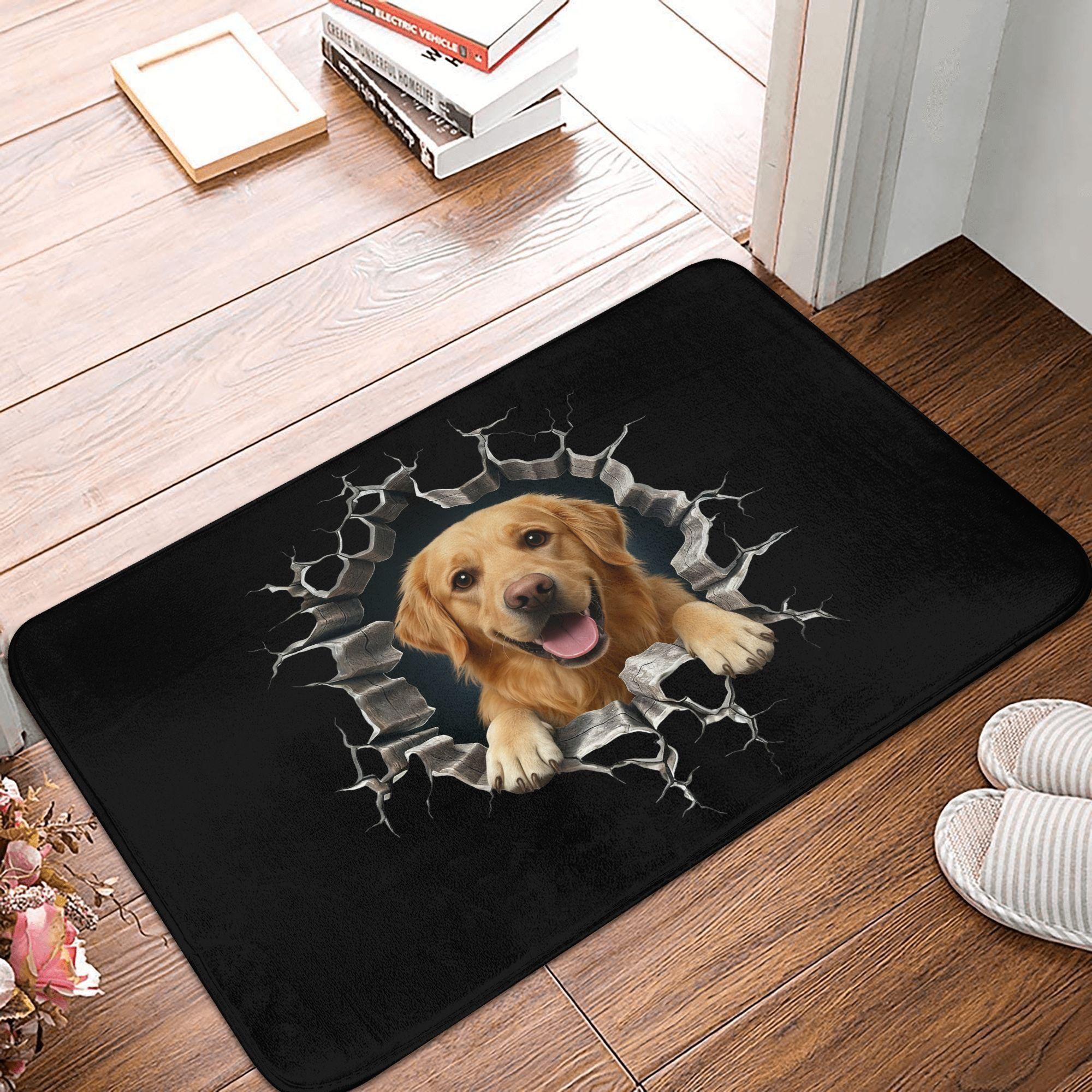 Retro Breaking Through Dachshund Dog Doormat Mat Anti-Slip  Bath Kitchen Living Room Rug Carpet 40*60cm 40cmx60cm