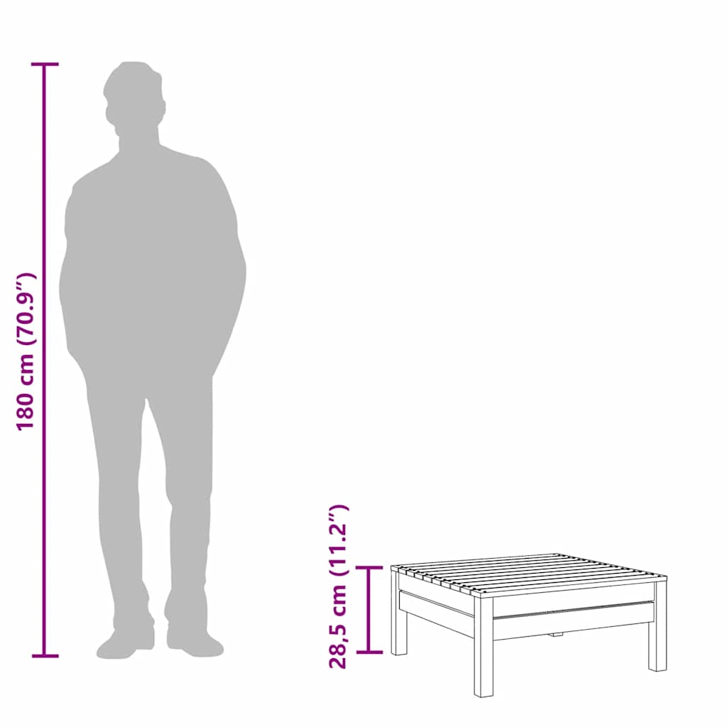 vidaXL Gartenhocker Weiß Massivholz Kiefer