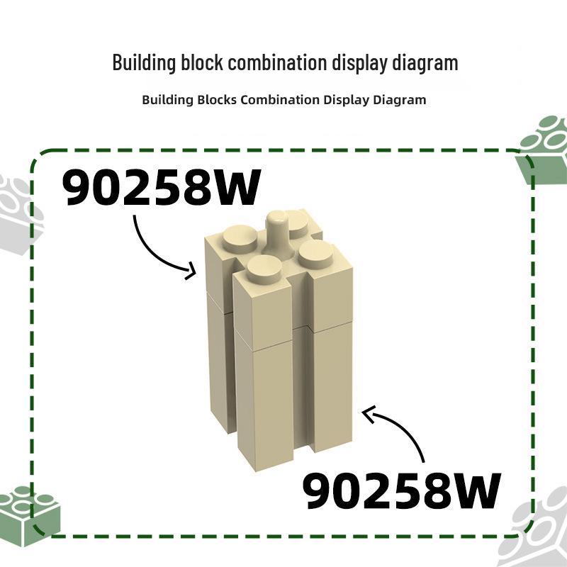 Wange 90258w Small Particle Building Blocks, 12-Sided Column Parts, Compatible Assembly Set