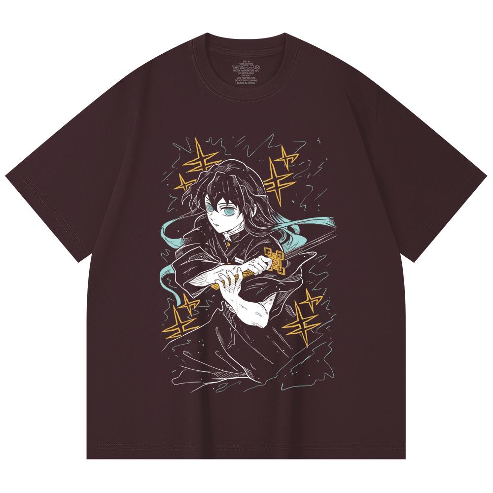 

230 Gsm 100% Cotton Demon Slayer V46 Tokito Print Unisex Heavy Cotton T Shirt 2XL