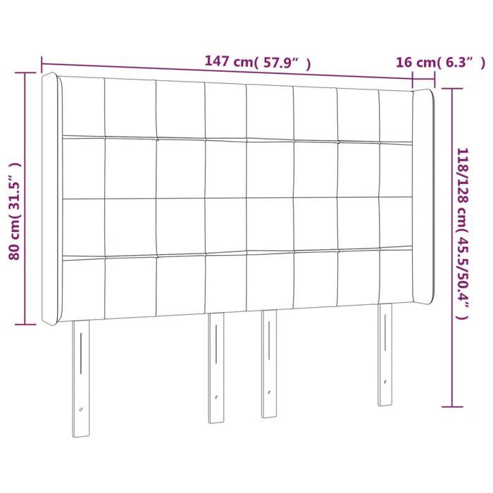 VidaXL LED Headboard Bedroom Furniture Double Bed Accessory Head of Bed Frame Interior Blue 3124052