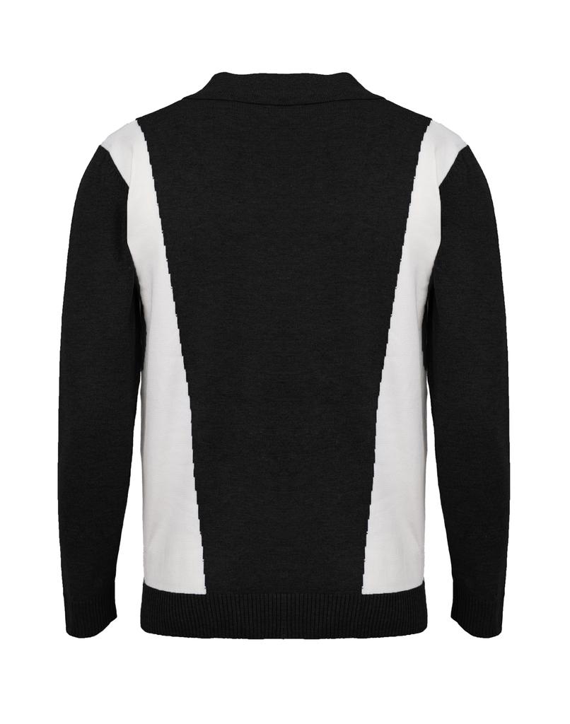 IKALOOK Men'S Wide Collar Long Sleeve Knit T-Shirt Ac1Smnt110