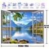 1 Curtain Background Lake and Mountain Scenery Natural Landscape Wall Decoration for Home and Office Seasonal Decoration