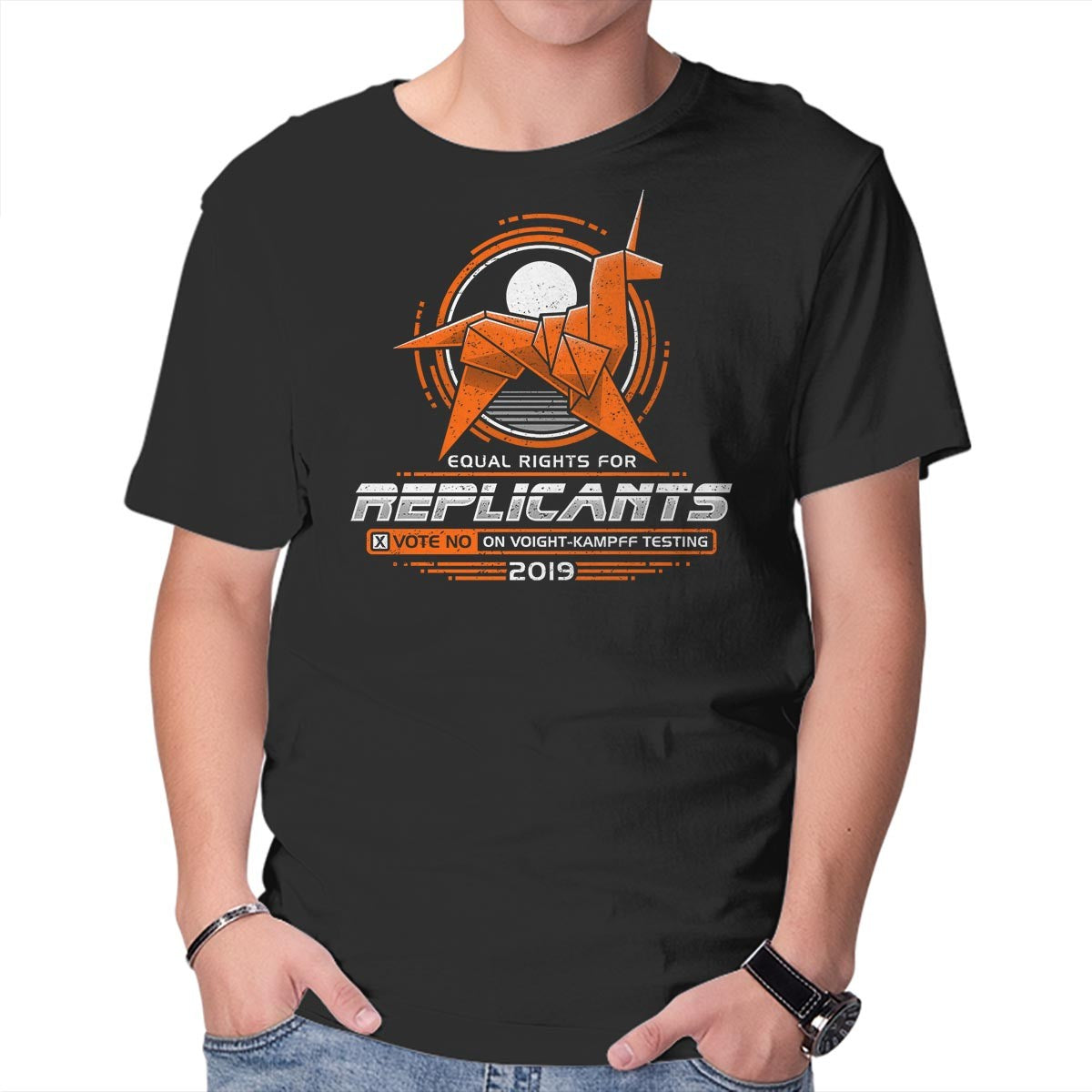 Unisex Crew Neck T-Shirt Equal Rights For Replicants Graphic Short Sleeve Casual Tee L