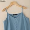ZANZEA Womens Summer Solid Color Casual Sleeveless Straps Sling Camisoles