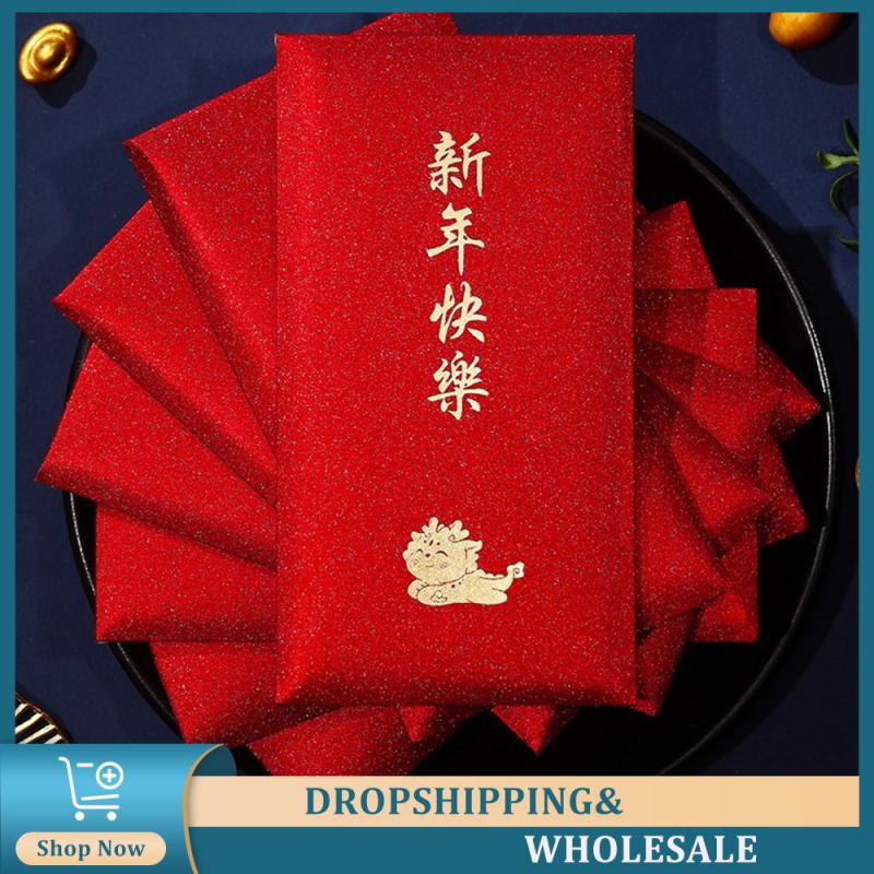 

Новогодние красные конверты - благоприятный символ Весенний фестиваль - красные конверты - символический новогодний подарок Позолоченный красный конверт Новогодняя сумка