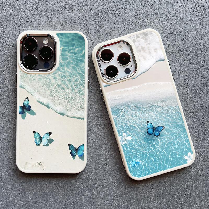 Modrý motýl Oceánské vlny Pouzdro na telefon Pro iPhone 14 13 12 11 Pro Max 16 15 Pro Max Plus 7 8 Plus SE 2020 XR XS X Silikonový kryt