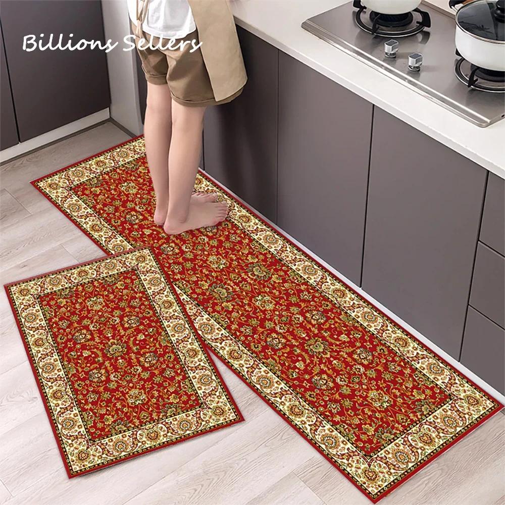 

Super Non-slip Kitchen Floor Mats Absorbent Bathroom Entrance Doormat Soft Washable PVC Anti Slip Wipeable Wash Long Carpet 40cmx60cm 1pc