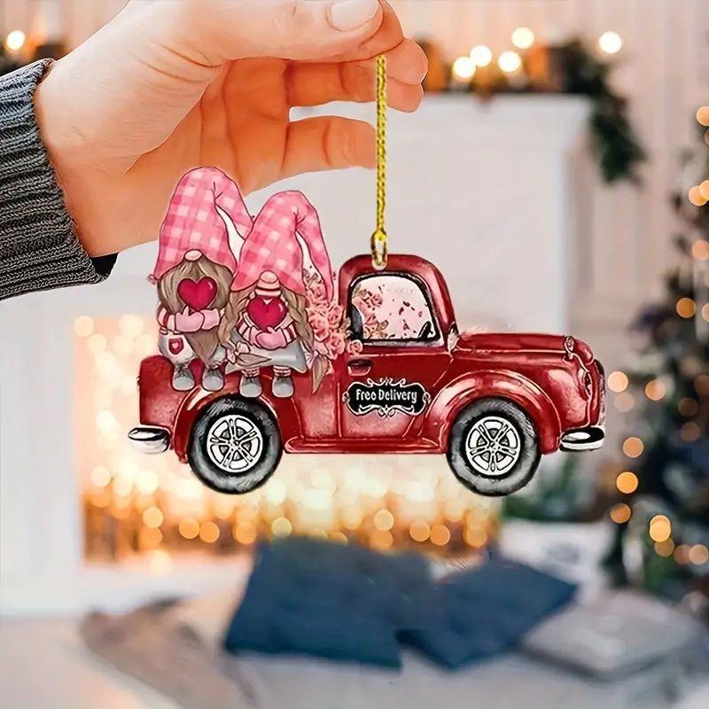 Cartoon Acrylic Delightful Gnome Hanging Ornament For Cheerful Car Decor Interior