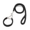 Eight Strand Nylon Braided Dog Leash and Collar Set Thick Bite Resistant Anti Pull Heavy Duty for Medium Large Dogs Walking