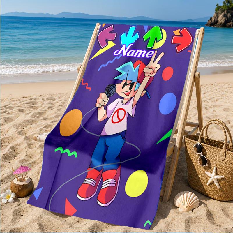 Custom Name Friday night Beach Towel Microfiber Beach Towel, Lightweight and Quick-Dry, for Summer Travel, Swimming Pool Gift