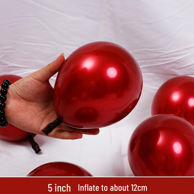 Double-Layer Cherry Red Party Balloons (5", 10", 12", 18", 36")