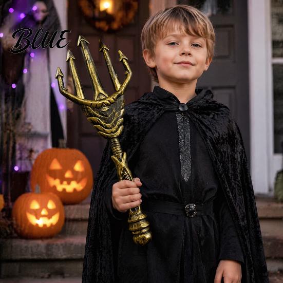 Film Inspired Spear Five-tined Costume Five-pronged Lightweight Toy Halloween Cosplay Handheld Plastic Prop Fork Weapon Props for Party Stage