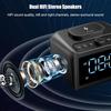 Alarm Clock for Bedroom, Digital Clock FM Radio with 15W Wireless Charging, 10W Loud Stereo Bluetooth Speaker with AUX TF USB Input, 6 Sleep White