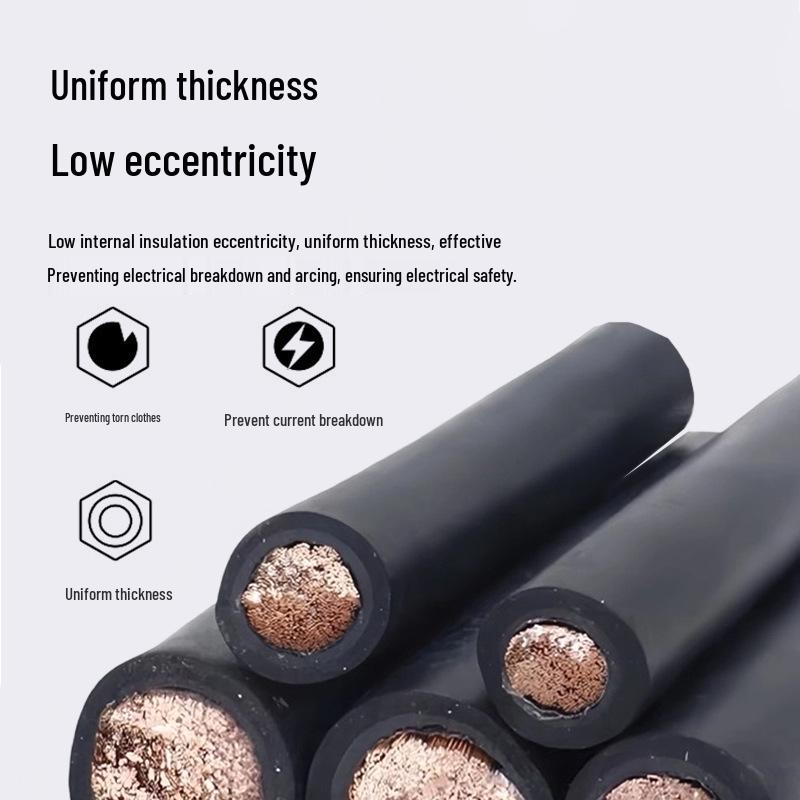 Industrial Pure Copper YH Rubber Welder Cable - Temp & Wear Resistant, Anti-Aging, Available in 16/25/35/50 Sq Sizes