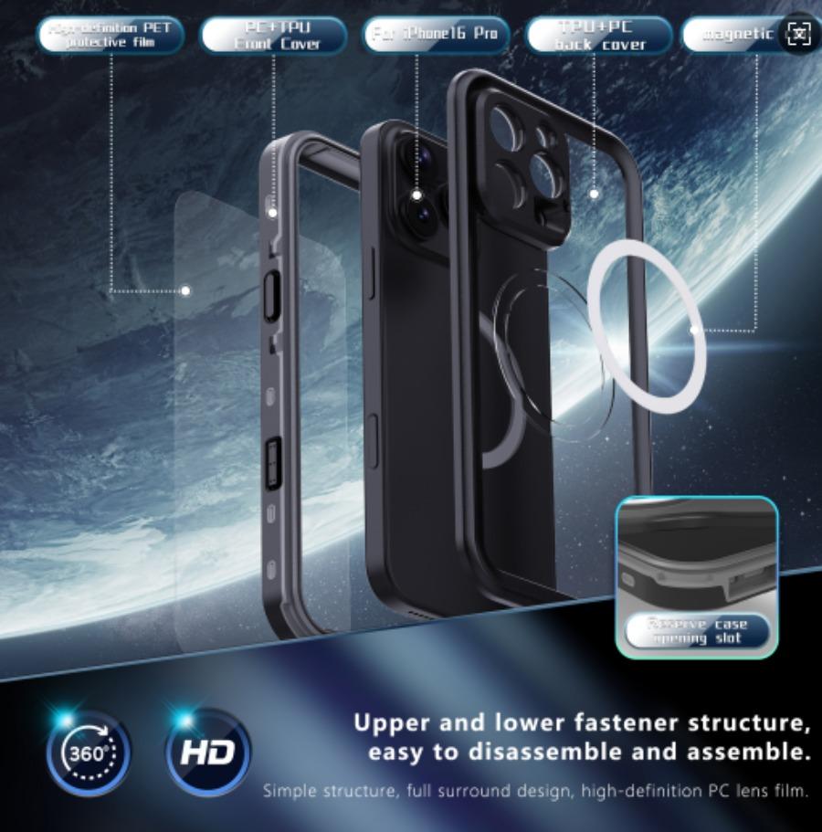 Shockproof Dustproof IP68 Waterproof Shell For iPhone 17 Air 16e 16 15 14 Plus 13 Pro Max MagSafe Magnetic Case Diving Cover