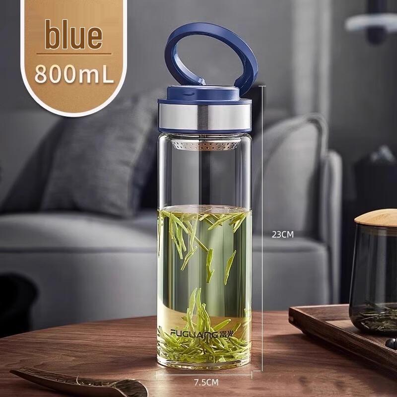 Fuguan Large Capacity Glass Water Bottle with Handle